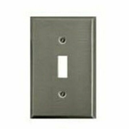 ATRON ELECTRO Atron Traditional Series Wallplate, 4-3/4 in L, 3 in W, 1-Gang, Metal, Satin Nickel 2167TBN